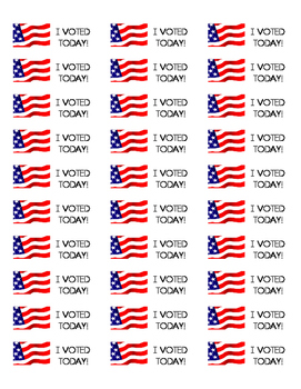 Preview of I Voted Today Stickers