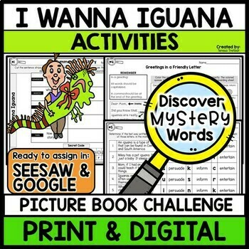 Preview of I WANNA IGUANA Book Activities