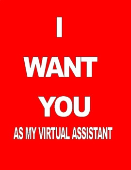 Preview of I WANT YOU as my VIRTUAL ASSISTANT