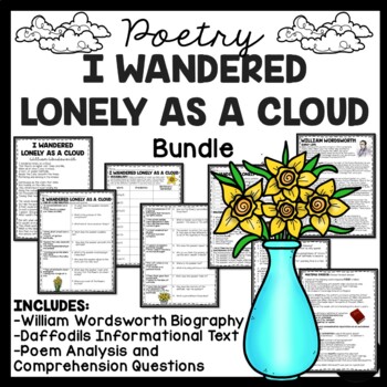 Preview of I Wandered Lonely As A Cloud Poetry Reading Comprehension Bundle Wordsworth