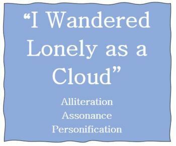 Preview of I Wandered Lonely as a Cloud -  Sound devices & personification - KEY + EASEL