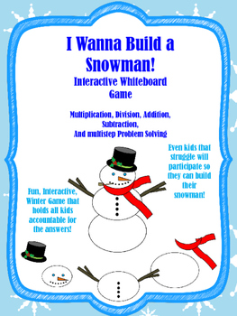 Preview of I Wanna Build a Snowman-Smart Notebook Math Problem Solving
