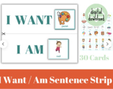 I Want / I Am Sentence Strip | Communication Strip | Visua
