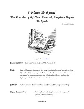 Preview of I Want To Read! - How Fredrick Douglas First Began to Read - Reader's Theater