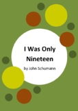 I Was Only Nineteen by John Schumann - 6 Worksheets - Vietnam War