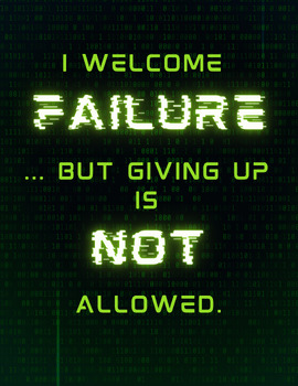 Preview of I Welcome FAILURE Mini-Poster Classroom Decor