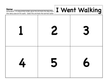 I Went Walking Sequencing Activity by Jessica Riedel | TpT