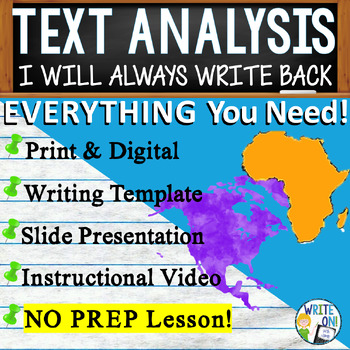 Preview of I Will Always Write Back - Text Based Evidence - Text Analysis Essay Writing