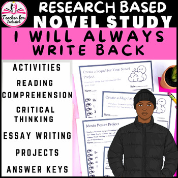 Preview of I Will Always Write Back Novel Study Curriculum Lessons - Key 86pages