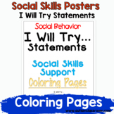 Social Skills Posters Coloring Pages - I Will Try Statemen