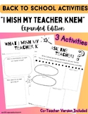 I Wish My Teacher Knew Activity Kit | Back to School