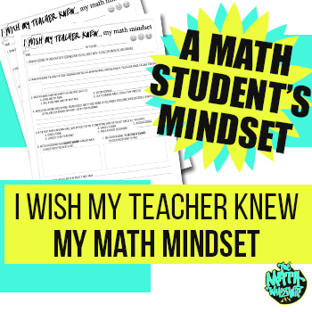 Preview of I Wish My Teacher Knew My Math Mindset