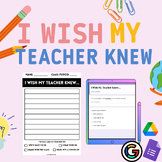 I Wish My Teacher Knew (Printable + Google Form)