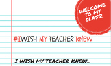 I Wish My Teacher Knew: Private Communication Lined Paper