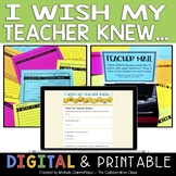 I Wish My Teacher Knew Student Form | SEL Idea | Print & Digital 