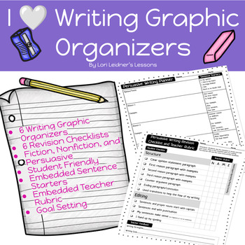 Preview of I ❤️ Writing - Graphic Organizers & Checklists -Narrative, Expository, Opinion