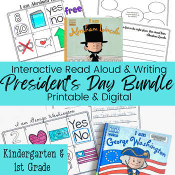 Preview of I am Abraham Lincoln & George Washington - President's Day Read Aloud Bundle