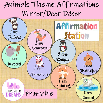 Student Affirmation Stickers Animal Theme Printable by A Plus Learning