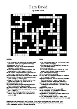 I am David Crossword Puzzle by M Walsh Teachers Pay Teachers