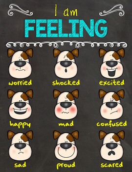 I am FEELING Emoticon Dog Poster by Souly Natural Creations | TPT