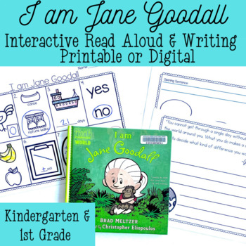 Preview of I am Jane Goodall - Interactive Read Aloud - K/1 - Printable & Digital