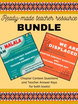 Preview of I am Malala & We Are Displaced (YREs) Malala Yousafzai BUNDLE Chapter Questions