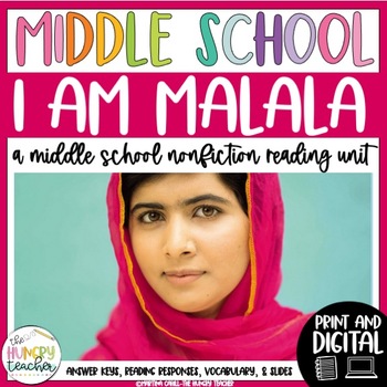 I am Malala by Malala Yousafzai Nonfiction Reading Unit and Book Study