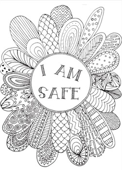 Preview of I am Safe Colouring Affirmation
