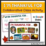 I am Thankful For Activity | Thanksgiving Activities Googl