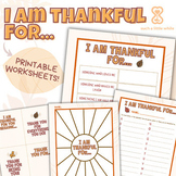 I am Thankful For Printable Worksheets for Thanksgiving, E