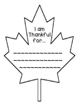Preview of I am Thankful Leaf