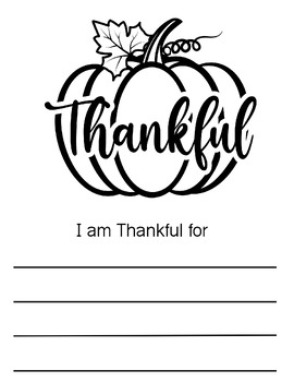 Preview of I am Thankful for...