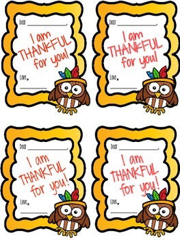 I am Thankful for You! Teacher Cards for Kids! by The Twenty Something ...