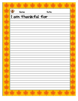 I am Thankful- writing template by Practical Practice and Stuff | TpT