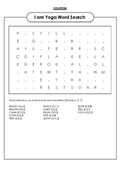 i am yoga word search by anabell miller teachers pay teachers