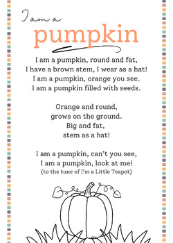 I am a Pumpkin (poem) by Amy Mitchell | TPT