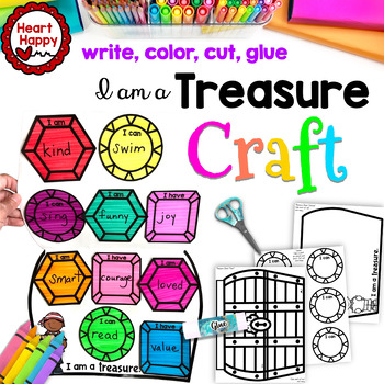 Preview of I am a Treasure| Pirate Craft | Growth Mindset Craft | SEL Craft