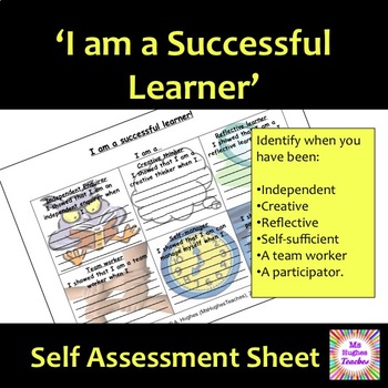 Preview of I am a successful learner self-assessment work sheet