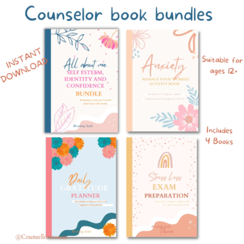 Preview of I am book, anxiety management, exam preparation and gratitude planner bundle