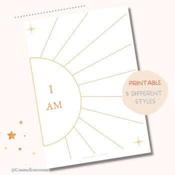 Preview of I am, daily affirmation, self esteem, school counselor, self regulation, calming