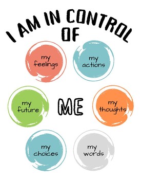 Preview of I am in Control Self-Care Poster/Image---PDF, PNG, JPG, SVG