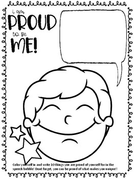 I am proud of me coloring worksheets by SELTEACHER | TPT