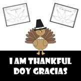 I am thankful for/ Doy gracias por writing (bilingual) Dia