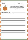 I am thankful for... (Thanksgiving Activity)