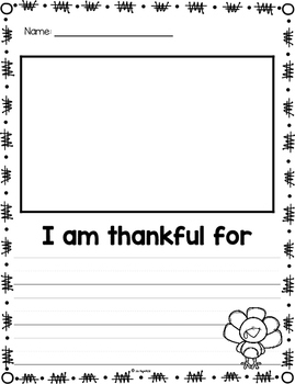 I am thankful for Writing Paper by Megan McCall Mindful Matters TpT