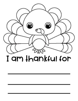 I am thankful for list/ coloring/turkey by Sped Maestra | TPT