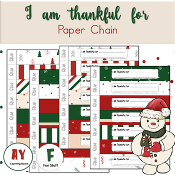 Preview of I am thankful for writing | Christmas craftivity | I am thankful for paper