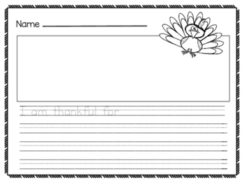 I am thankful for writing page by Swinging into First Grade TPT