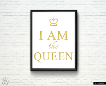 Preview of I am the Queen - for you poster -Typography design- Ready to print