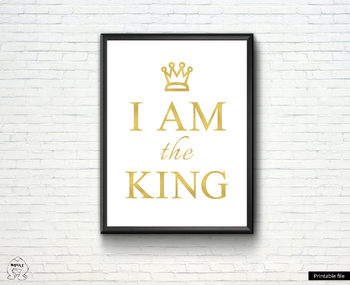 Preview of I am the king - for you poster -Typography design- Ready to print